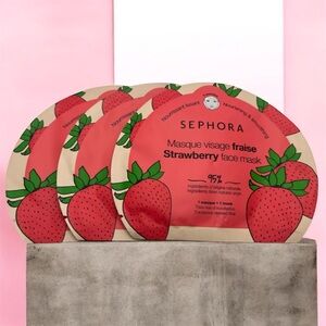 3X Sephora Strawberry Face Mask Set NEW